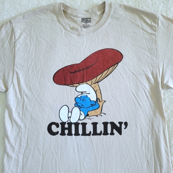Brisco Brands Lazy🥱 Smurf💙 "Chillin'" Graphic Tee👕 - NWT - Picture 9 of 11